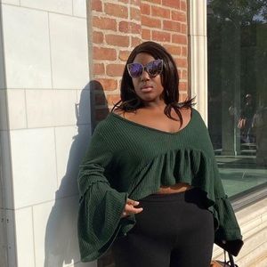 SHEIN 1X BELL SLEEVE CROP SWEATER!